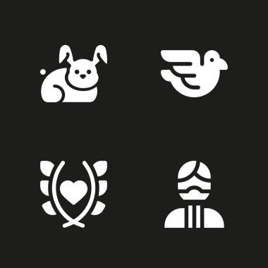 Icon set seviyorum. grafik tasarım ve web için güvercin, Pakistan ve sevgi vektör simge