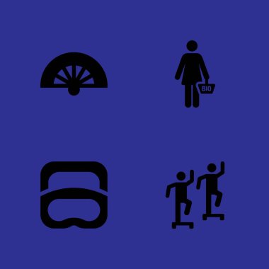 Çift Icon set. grafik tasarım ve web için egzersiz, fan ve müşteri vektör simge