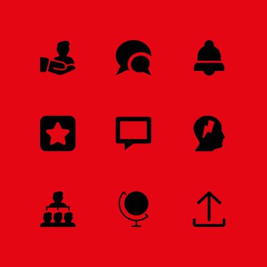 Ağ Icon set. bildirim, upload ve dünya vektör simge grafik tasarım ve web için