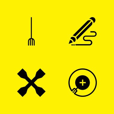 Aracı Icons set. Zoom, İngiliz anahtarı ve kalem ve grafik tasarım ve web için diğer vektör simgeleri