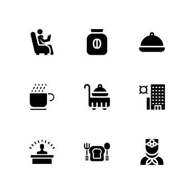 kahve Icon set. kahve fincanı, okuma ve grafik tasarım ve web için Restoran vektör simge