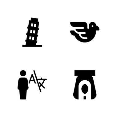 din Icon set. geometri, mum ve grafik tasarım ve web için bir eğilimi pisa Kulesi vektör simgesi