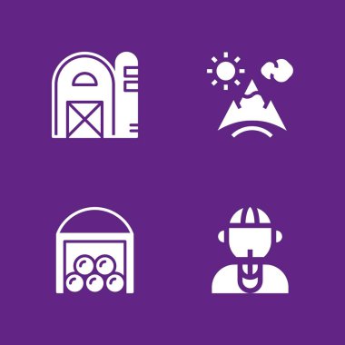 ağaç Icon set. ahır, dağ ve grafik tasarım ve web için Amazon vektör simge