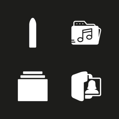 klasör simge seti. grafik tasarım ve web için müzik klasör, dosya ve yığın vektör simge