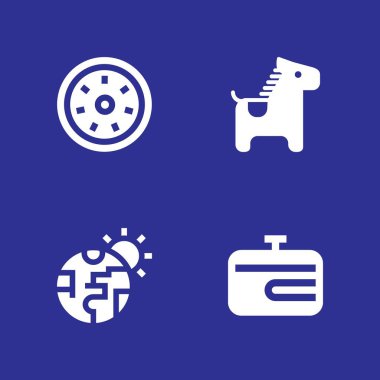 Doğa Icon set. grafik tasarım ve web için kivi, pot ve at vektör simge