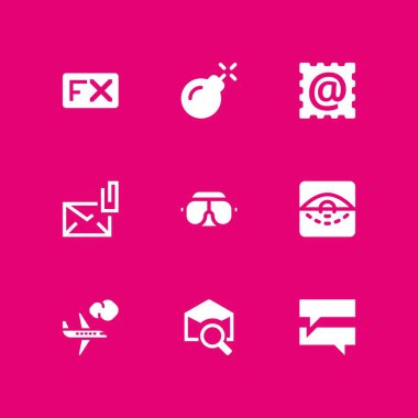 teknoloji Icon set. grafik tasarım ve web için bomba, fx ve uçak vektör simge