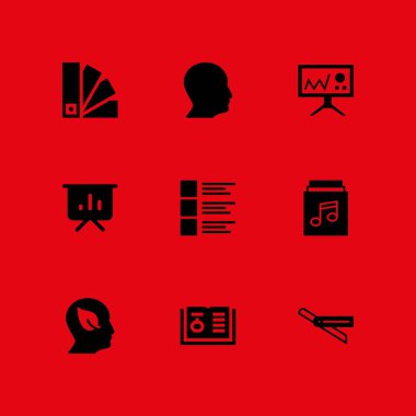 kitap simgesi seti. grafik tasarım ve web için simge vektör tarifi, müzik albüm ve düzeni