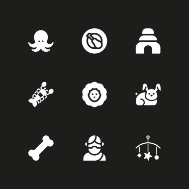 hayvan Icon set. grafik tasarım ve web için Afgan, tavuk ve tavşan vektör simge