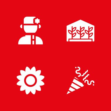 çiçek Icon set. ayçiçeği, havai fişek ve grafik tasarım ve web için sera vektör simge