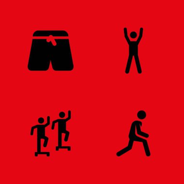 Yoga Icon set. spor pantolon, egzersiz ve grafik tasarım ve web için germe vektör simge