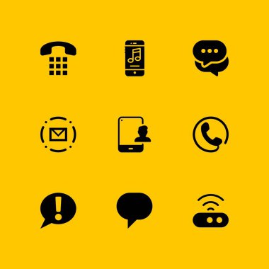 telefon Icon set. grafik tasarım ve web için akıllı telefon, tablet ve sohbet vektör simge