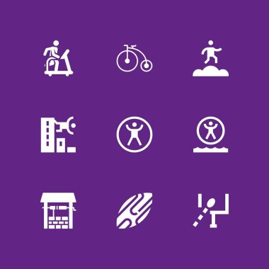 Fitness Icon set. grafik tasarım ve web için skimboard, iyi ve çalışan vektör simge