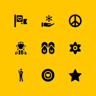 Icon set seviyorum. Tibet, barış ve grafik tasarım ve web için en sevdiğim vektör simge