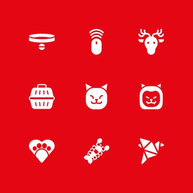 hayvan Icon set. grafik tasarım ve web için ıstakoz, origami ve fare vektör simge