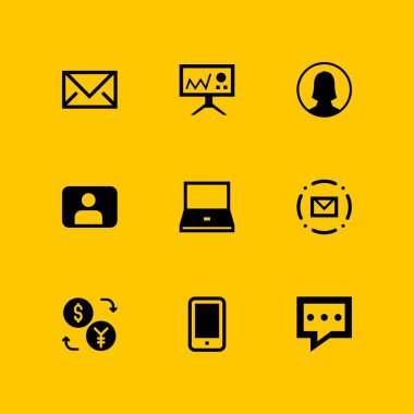 Ağ Icon set. grafik tasarım ve web için Kullanıcı, e-posta ve değişimi vektör simge