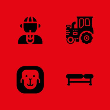 Doğa Icon set. grafik tasarım ve web için simge vektör Amazon, tezgah ve maymun