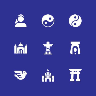 din Icon set. İsrail, yakın kapı ve İsa'nın kurtarıcı vektör simge grafik tasarım ve web için