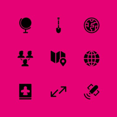 küre simge seti. küresel, ağ ve transfer vektör grafik tasarım ve web için simge