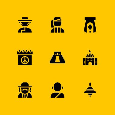 din Icon set. üst, Ermenistan ve grafik tasarım ve web için barış vektör simge iplik