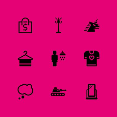 moda Icon set. grafik tasarım ve web için düşünme, ayna ve raf vektör simge