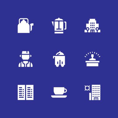 kahve Icon set. su ısıtıcısı, çay bardağı ve grafik tasarım ve web için Türk vektör simge