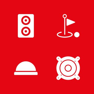 vektör simgesi ile Golf seti eğitim 4, bosu topu ve hoparlör illüstrasyon grafik tasarım ve web için