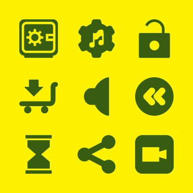 Icon set düğmesine basın. Ayarları, paylaşım ve grafik tasarım ve web için hiçbir ses vektör simgeleri ile