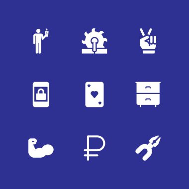 simge seti ver. vektör grafik tasarım ve web için simge çekmece, humanpictos ve Pezosu