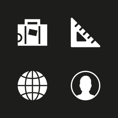 İş Icon set. grafik tasarım ve web için bavul, internet ve Kullanıcı vektör simge