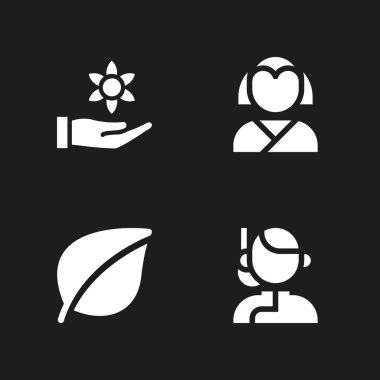 çiçek Icon set. çiçek, yaprak ve grafik tasarım ve web için Japon vektör simge