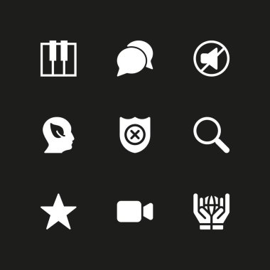 Web simge seti. grafik tasarım ve web için profil, yıldız ve kalkan vektör simgesi