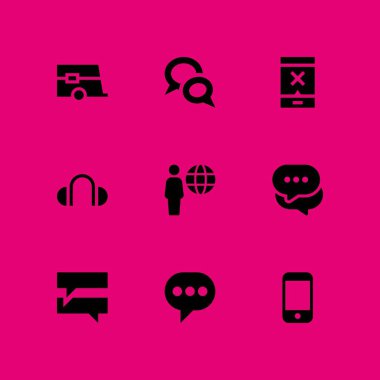 9 mobil Icon set grafik tasarım ve web için gps, karavan ve Kullanıcı vektör çizim ile