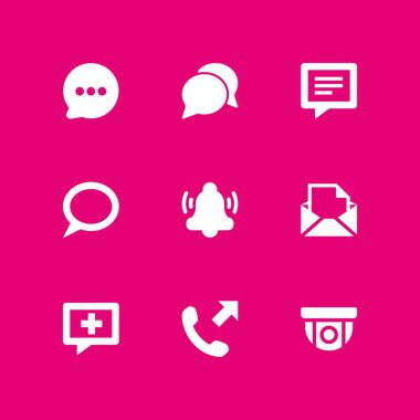 9 sohbet simgesi ile sohbet, bildirim ve grafik tasarım ve web için e-posta vektör çizim seti