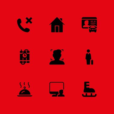 kişi Icon set. bilgisayar, buz pateni ve grafik tasarım ve web için Kullanıcı vektör simge