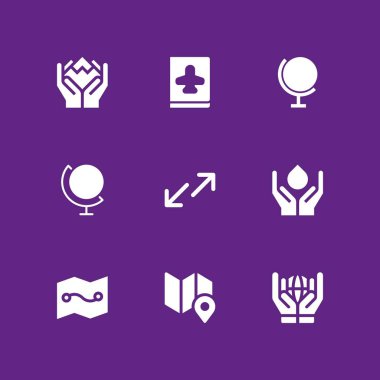 küre simge seti. harita, dünya çapında ve grafik tasarım ve web için transferi vektör simge