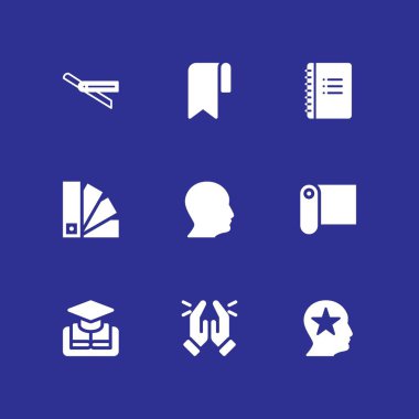 kitap simgesi seti. grafik tasarım ve web için dua, kural ve profil vektör simge