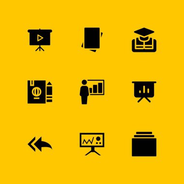 kitap simgesi seti. grafik tasarım için kitap, Gündem ve kağıt vektör simgesini açın ve web