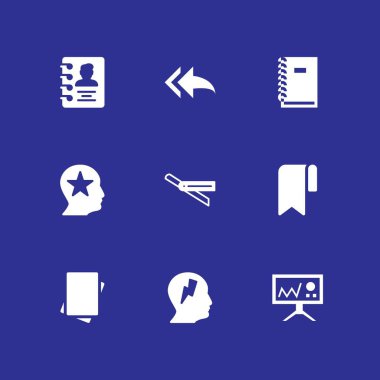 kitap simgesi seti. profil, Tümünü Yanıtla ve grafik tasarım ve web için kağıt vektör simge