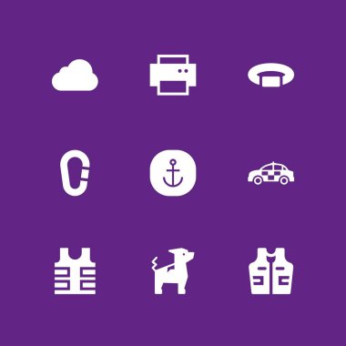 Güvenlik Icon set. köpek korumak, bulut bilgisayar ve grafik tasarım ve web için vektör simge yelek