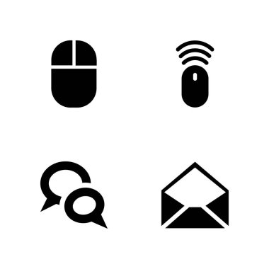 bilgisayar Icon set. grafik tasarım ve web için sohbet, e-posta ve fare vektör simge
