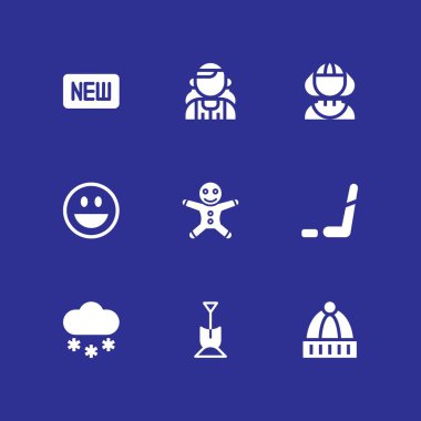 Kış Icon set. grafik tasarım ve web için simge vektör greenlander, yeni ve buz hokeyi