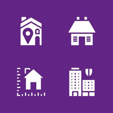 Icon set kira. grafik tasarım ve web için ev vektör simge