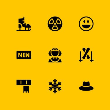 Kış Icon set. mutlu, yeni ve grafik tasarım ve web için şapka vektör simge