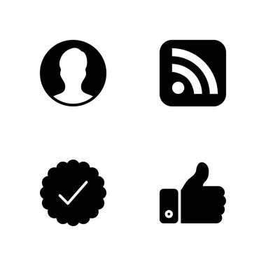 iletişim Icon set. Kullanıcı, doğrulanmış ve grafik tasarım ve web için vektör simge gibi