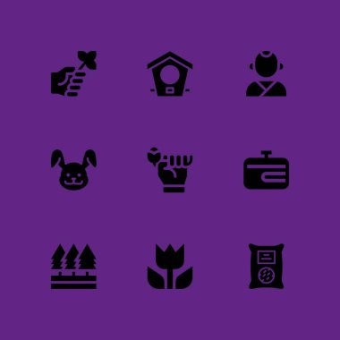 bahar Icon set. makro, pot ve grafik tasarım ve web için gül vektör simge