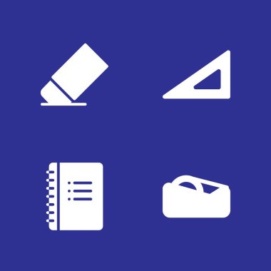 Office simge seti. Defter, kare ayarla ve bant grafik tasarım ve web için simge vektör