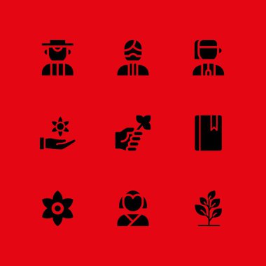 çiçek Icon set. grafik tasarım ve web için Ukrayna, Pakistan ve Japon vektör simgesi