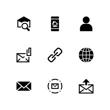 Sosyal Icon set. grafik tasarım ve web için akıllı telefon, internet ve e-posta vektör simge
