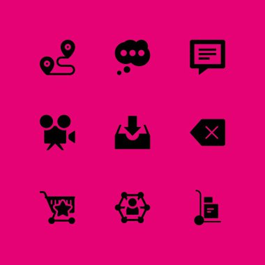 Internet simge seti. sohbet kabarcık, video kamera ve grafik tasarım ve web için ağ vektör simge