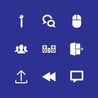 simge seti arabirim. sohbet, kullanıcılar ve grafik tasarım ve web için anahtarı vektör simge